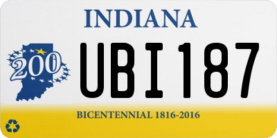 IN license plate UBI187