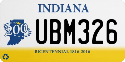 IN license plate UBM326