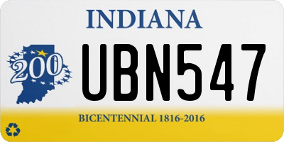 IN license plate UBN547