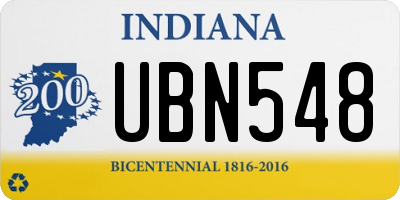 IN license plate UBN548