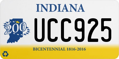 IN license plate UCC925