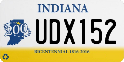 IN license plate UDX152