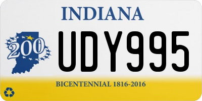 IN license plate UDY995