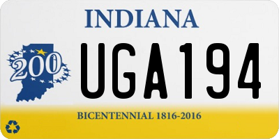 IN license plate UGA194