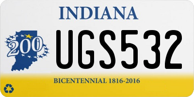 IN license plate UGS532