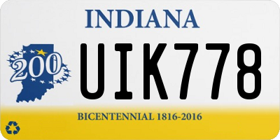 IN license plate UIK778