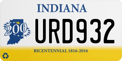 IN license plate URD932