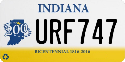 IN license plate URF747