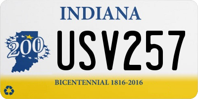 IN license plate USV257