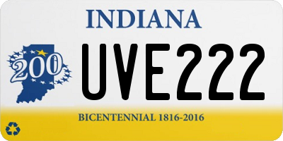 IN license plate UVE222