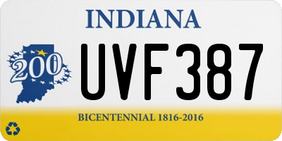 IN license plate UVF387