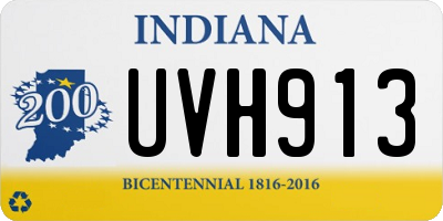 IN license plate UVH913