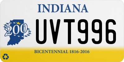 IN license plate UVT996