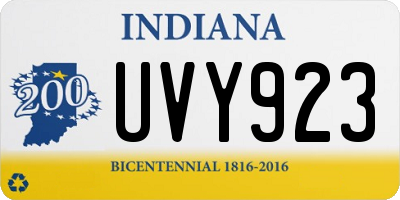 IN license plate UVY923