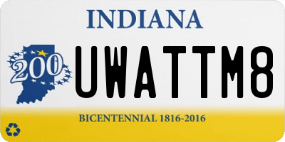 IN license plate UWATTM8