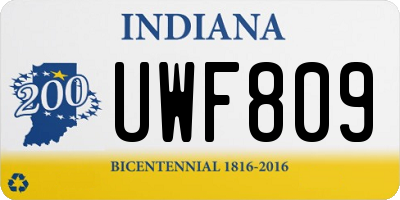 IN license plate UWF809