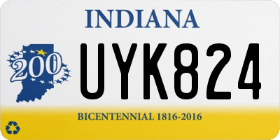 IN license plate UYK824