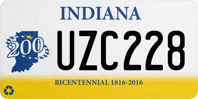 IN license plate UZC228