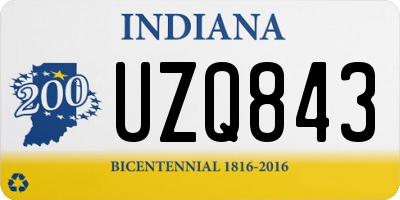 IN license plate UZQ843