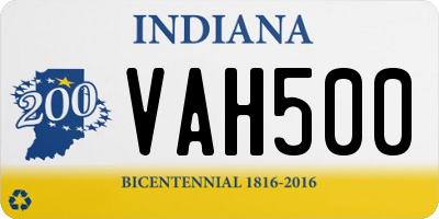 IN license plate VAH500