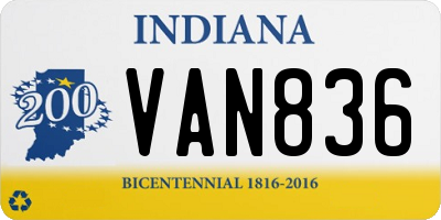 IN license plate VAN836