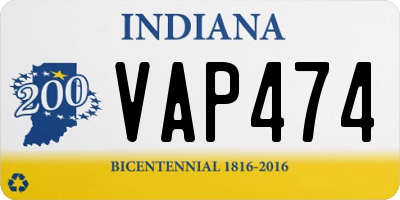 IN license plate VAP474