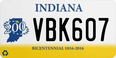 IN license plate VBK607