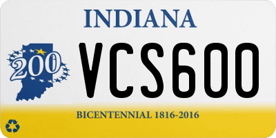 IN license plate VCS600