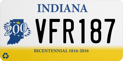 IN license plate VFR187