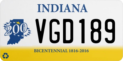 IN license plate VGD189