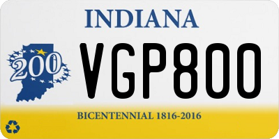 IN license plate VGP800