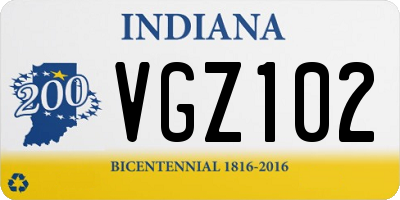 IN license plate VGZ102