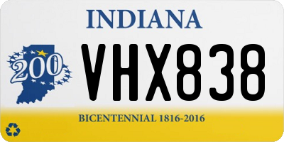 IN license plate VHX838