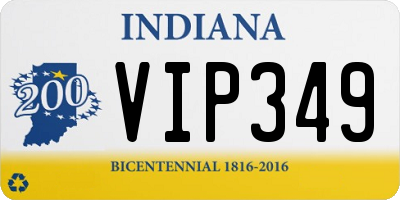 IN license plate VIP349