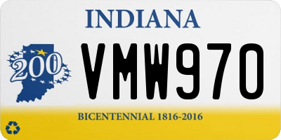 IN license plate VMW970