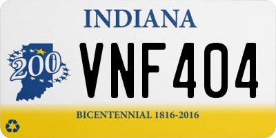 IN license plate VNF404