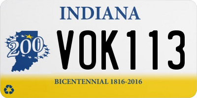 IN license plate VOK113