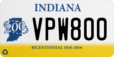 IN license plate VPW800