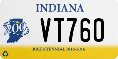 IN license plate VT760