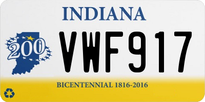 IN license plate VWF917