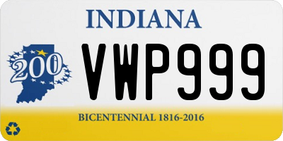 IN license plate VWP999