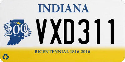 IN license plate VXD311