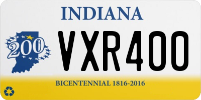 IN license plate VXR400