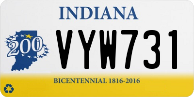 IN license plate VYW731