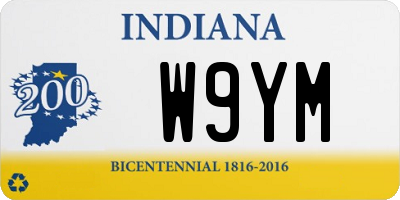 IN license plate W9YM