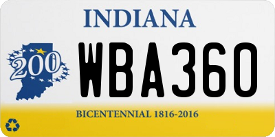 IN license plate WBA360