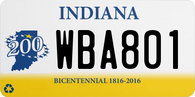 IN license plate WBA801