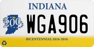 IN license plate WGA906