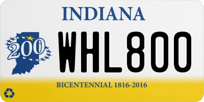 IN license plate WHL800