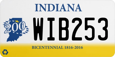 IN license plate WIB253